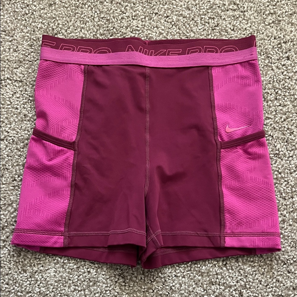 Nike Pro Pink High Waisted 3" Training Shorts Size Small